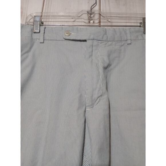 Peter Millar Shorts Mens 38 Blue White Stripe Classic Chino Golf‎ Casual Summer - Picture 2 of 7